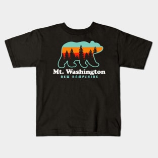 Mt Washington New Hampshire Mountains Hiking Bear Kids T-Shirt